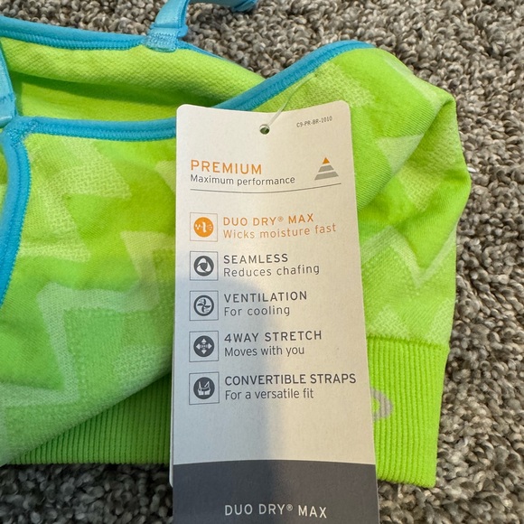 Lime Green and Blue Chevron Crop Top - Picture 3 of 3